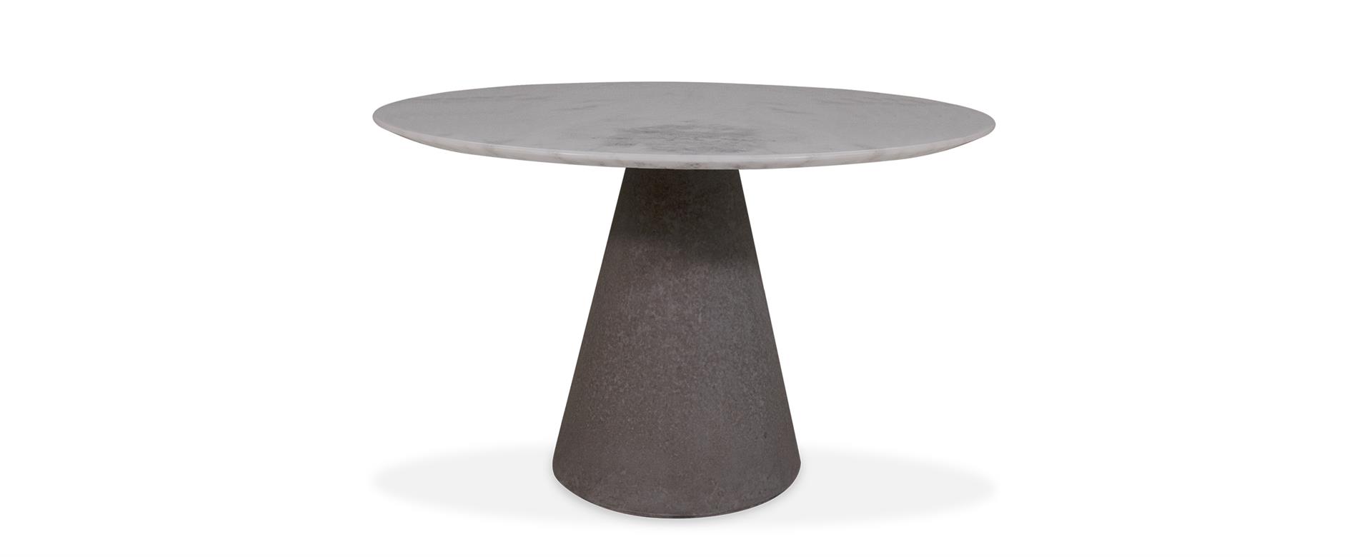 Mesa de Jantar Vick Redonda Mármore E.S. com Base Concreto 457 