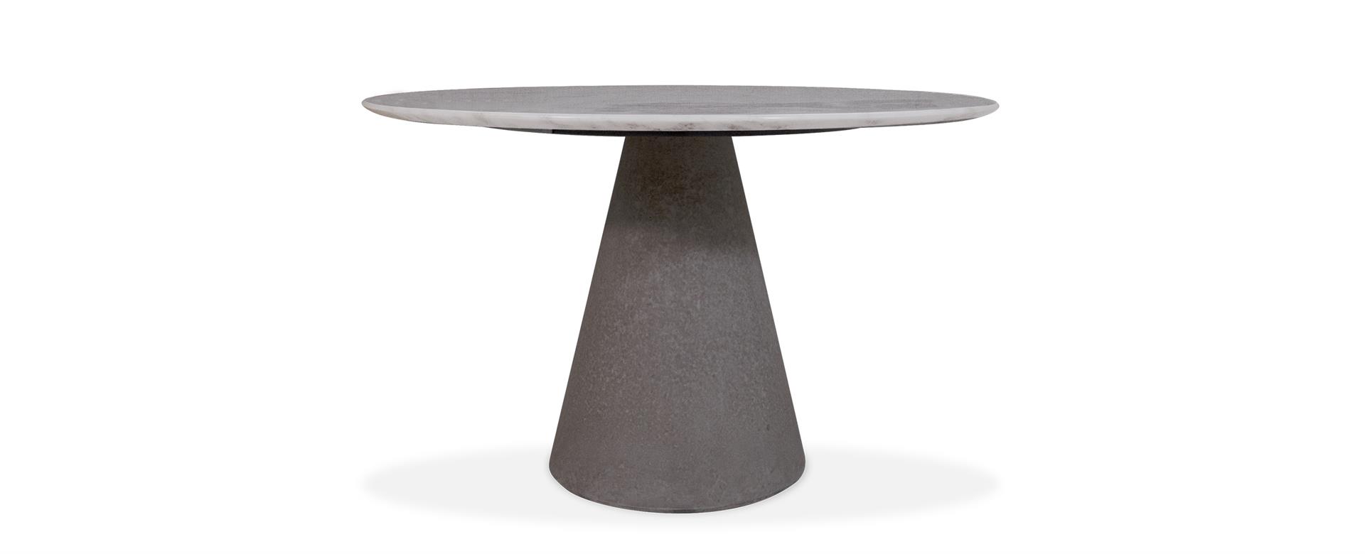 Mesa de Jantar Vick Redonda Mármore E.S. com Base Concreto 457 