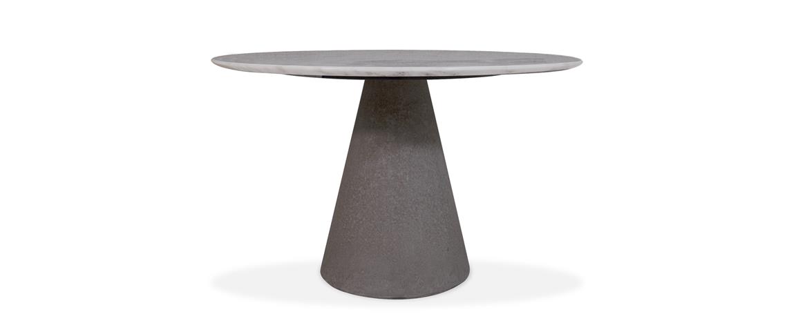 Mesa de Jantar Vick Redonda Mármore E.S. com Base Concreto 457 